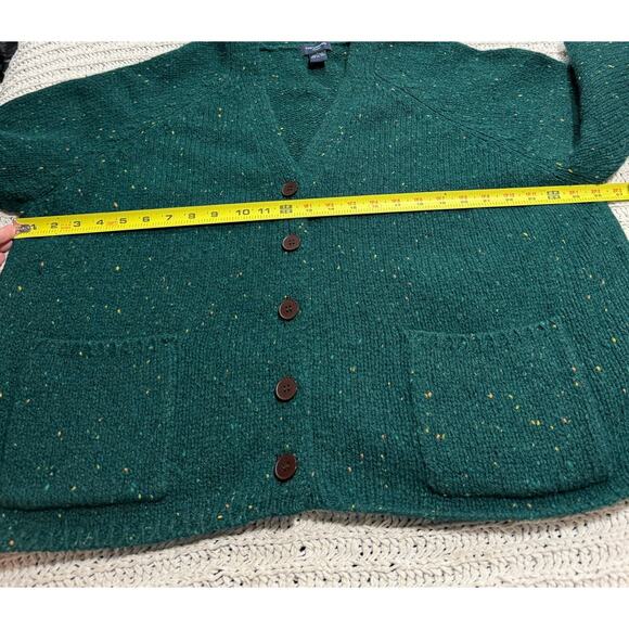 VTG The Limited America 100% Wool Cardigan Sweater Button Womens Sz Large Green - Picture 4 of 7
